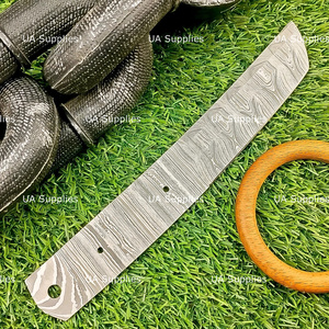 Cuchillo de caza y camping UA Supplies estilo Tanto de 8 pulgadas con hoja de acero de Damasco de punta caída y mango de acero para bricolaje - Product Image 5