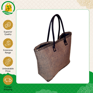 Fabricant leader vendant des sacs de shopping en jute écologiques de haute qualité avec une poignée en ruban de cuir noir pour femmes - Product Image 4