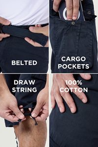 Shorts de jogging décontractés pour hommes, 100 % polyester, taille élastique, séchage rapide, style streetwear, multi-poches cargo, personnalisables - Product Image 6