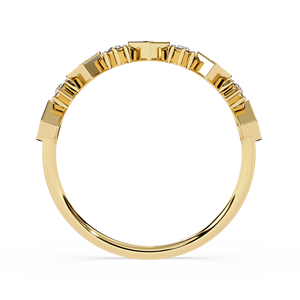 แหวนเพชรทรงกลมแบบซ้อนได้สำหรับผู้หญิง ทองคำแท้ 14k เหมาะสำหรับเป็นของขวัญในโอกาสหมั้น วันครบรอบแต่งงาน และงานแต่งงาน - Product Image 4