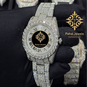 นาฬิกาเพชรหรูหราสำหรับผู้หญิง Pahal Jewels ตัวเรือนสแตนเลสทรงกลม 40 มม. ระบบอนาล็อก ควอตซ์ แฟชั่น - Product Image 3