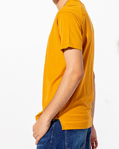 Camisetas de Moda para Hombre, Color Amarillo Sólido, Manga Corta, Cuello Redondo, Corte Regular, 100% Algodón, Tejido de Punto - Product Image 3