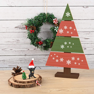 Arbres de Noël artisanaux de luxe en forme d'arbre, non finis, pour l'extérieur, avec lumières LED DIY, arbre de Noël en bois sur pied - Product Image 6