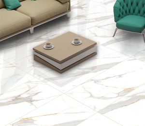 Porcelain Polished Floor and Wall <b>Tiles</b> 9mm High Quality Statuario Collection Antibacterial & Non-Slip for Hotel Use - Product Image 1