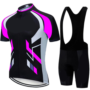 Men Contrast Color <b>Short</b> Sleeve <b>Cycling</b> Jersey Set Breathable Quick Dry MTB Road Bike Clothing <b>Padded</b> Bib <b>Shorts</b> - Product Image 5