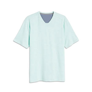 เสื้อยืดคอกว้าง แขนสั้น สีพื้น ผ้าฝ้าย สำหรับผู้ชาย ทรงปกติ สไตล์ลำลอง ผ้าเจอร์ซีย์ถัก ดีไซน์เรียบ - Product Image 5