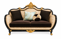 Ensemble de table et canapé baroque traditionnel européen 8 places en teck sculpté à la main, mobilier durable, fabricant exportateur USA Homes