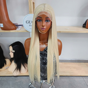 Light Blonde Transparent for Lace <b>Front</b> <b>Wig</b> Pre Pluck Hairline Remy Vietnamese Hair Bone Straight 613 GUGU HAIR - Product Image 4