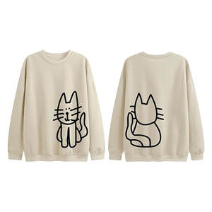 Sudaderas con Estampado de Gatos para Mujer, Sudadera Extra Grande, Camiseta Divertida de Manga Larga, Sudadera con Capucha de Felpa, Tops Casuales y Cómodos - Product Image 1