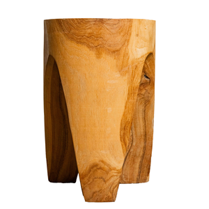 Tabouret trépied en racine de teck naturel rustique artisanal de luxe ARTERRA pour villa, hôtel et appartement - Product Image 2