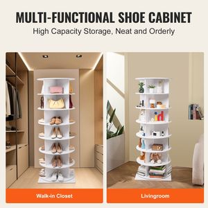Scarpiera Girevole a 7 Livelli, Espositore per Scarpe Rotante a 360 Gradi, Carosello Portascarpe in Alluminio, Lazy Susan - Product Image 3