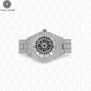 Reloj de Lujo para Mujer Charm Jewells, de Acero Inoxidable, Forma Tonneau, Movimiento de Cuarzo Analógico, Cristal de Zafiro, Esfera de 38 mm, Bisel con Diamantes - Product Image 1