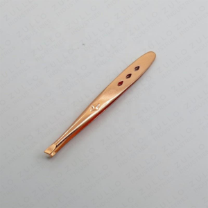 Rose Gold Stainless Steel Slant Tip Eyebrow Tweezers Professional Beauty <b>Tool</b> for Home and Salon Use Precision Grooming - Product Image 5