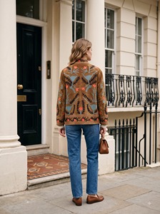 <b>Womens</b> Multicolor Floral <b>Embroidered</b> Breathable Woven Cotton Open Front <b>Jacket</b> Boho Handmade Artisan Outerwear - Product Image 4