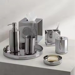Elegant Home Metal <b>Bathroom</b> <b>Set</b> Decorative Bath <b>Accessories</b> Collection for Modern Home Hotel Resort <b>Bathroom</b> Decor - Product Image 6