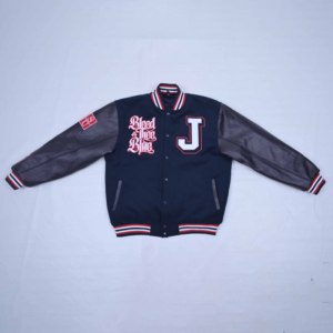 Chaqueta Varsity Negra de Alta Calidad con Logotipo Personalizado, Fabricada a Medida, de Grosor Delgado, con Patrón de Bordado de Letras para la Temporada de Invierno - Product Image 3