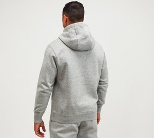Men's Gray Hooded Tracksuit 100% Cotton Casual Full Length Sweatshirt and Pants Set Solid Color Breathable Autumn Wear - Product Image 2