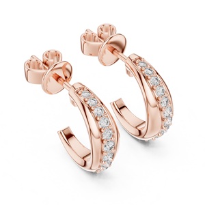 Pendientes de Aro Planos con Baño de Oro/Rosa/Plata y Gema de Moissanita, Plata de Ley 925, Hechos a Mano - Joyería al por Mayor - Product Image 6