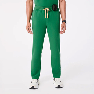 Medical Uniform Unisex Men V Neck Top Straight Pants Woven Cotton <b>Scrub</b> <b>Set</b> Custom Logo High Quality <b>Scrub</b> <b>Sets</b> - Product Image 2