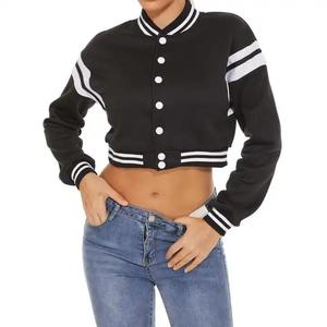 High Quality Wool <b>Varsity</b> <b>Jackets</b> <b>for</b> <b>Women</b> Full Sleeves Double-Layer Collar Embroidery Letter Design Breathable Street Style - Product Image 5