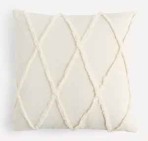 Housse de coussin décorative en coton tufté style bohème, faite à la main, avec pompons - Product Image 6