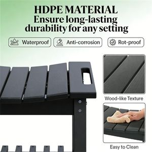 Black Storage Bench <b>Small</b> Side <b>Table</b> & <b>Coffee</b> <b>Table</b> Multi-Functional Patio Bench with Storage Features - Product Image 4