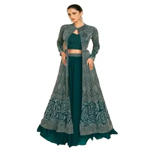 Traditional Collections Women's Party Wear Real Georgette Indo-Western|Women's Latest Occasional Clothes Manufacturer From India