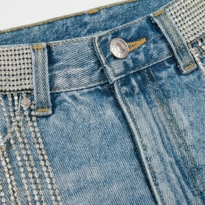 Womens Vintage Straight <b>Denim</b> Shorts <b>Stretch</b> High Waist Customized Color Wash Ripped Design Summer Fashion Casual Outfit - Product Image 4