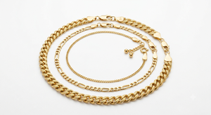 Cadena Cubana Chapada en Oro, Collar Figaro, Joyería de Moda Unisex para Hombres y Mujeres - Product Image 2