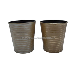 Juego de 2 piezas de macetas de diseño de Metal Vintage para restaurante, jardín, accesorios de maceta florales decorativos - Product Image 2