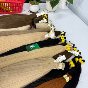 Qualité de luxe Cuticule Alignée Brut Vierge Droite Vendeur de Cheveux en Gros Blonde Couleur Personnalisée 100% Extension de Cheveux Humains en Vrac - Product Image 3