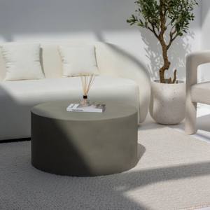 Mesa de Centro de Concreto Verde Oliva Vandana Astra Novara para Interiores de Sala de Estar Moderna - Product Image 2