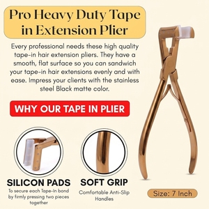Pinza profesional personalizada para extensiones de cabello con cinta adhesiva, herramienta de sellado de acero inoxidable con almohadillas de silicona y mango de resorte de fácil apertura - Product Image 6