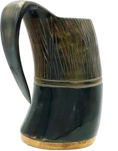 Tazas de cuerno tradicionales utilizadas para rituales de bebida ceremoniales, celebraciones culturales, estilo vikingo tradicional - Product Image 1