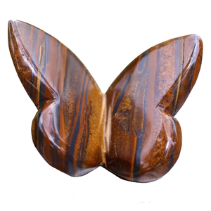 Vente en gros d'ailes de papillon en œil de tigre naturel, sculpture en cristal, pierre énergétique, spécimen minéral de guérison, décoration pour la maison et le bureau - Product Image 1