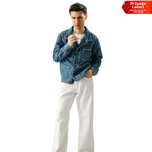 Bulk Custom Men Denim <b>Jacket</b> Metal Button <b>Trucker</b> Coat Custom Men Denim <b>Jacket</b> Slim Fit Stretch Jean <b>Jacket</b> - Product Image 1