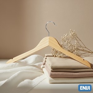 High Quality Durable <b>Pine</b> Wood Coat Hangers Stylish Stainless Steel Hooks Single Tier Lacquer Finish <b>Wardrobe</b> Bathroom - Product Image 6