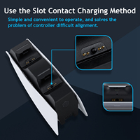 Chargeur double contrôleur de sécurité Tri-Protection MCBAZEL pour PS5 DualSense/DualSense Edge - Blanc
