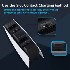 Mcbazel Tri-Protection Safety Dual <b>Controller</b> Charger for PS5 DualSense/DualSense Edge - White - Product Image 4