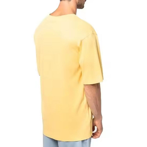 Eco Friendly Wholesale Oversized Boxy Fit <b>Men's</b> <b>T</b>-<b>Shirt</b> Heavyweight 100_ Cotton <b>Pink</b> Color with Front Logo - Product Image 3