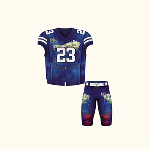 ชุดยูนิฟอร์มอเมริกันฟุตบอลชายคุณภาพสูงขายดี ผลิตจากโพลีเอสเตอร์ 100% ระบายอากาศได้ดี เสื้อแขนสั้น ไซส์ใหญ่ - Product Image 4