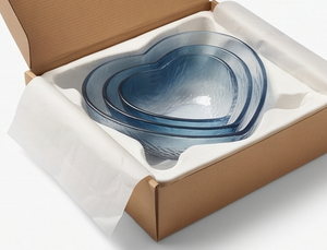 Premium <b>Heart</b> <b>Shaped</b> Decorative <b>Bowl</b> Handmade Modern Design Blue Gradient For Food Serving Wedding Decor - Product Image 3