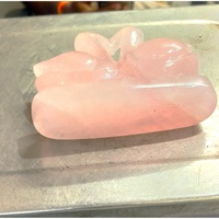 Vente en gros de sculptures de canards en quartz rose naturel, figurine de mascotte Feng Shui en pierre précieuse, toucher réel, décoration d'intérieur, cadeau d'affaires