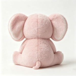 Lindo elefante de peluche sentado, elefante de peluche rosa pastel, juguete de peluche de elefante suave y peludo, juguete de peluche de elefante suave - Product Image 2