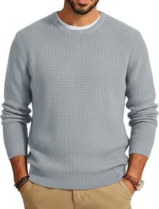 Sweat-shirt à manches longues en tissu gaufré pour homme, coupe décontractée, col rond en laine, avec logo personnalisé, idéal pour l'hiver – Fabricant (taille M) - Product Image 4