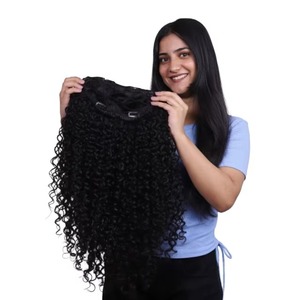 Extensiones de Cabello Humano Natural Rizado y Ondulado, Tipo Redecilla, 180% de Densidad, Doble Trama a Máquina, Sin Químicos - Product Image 3