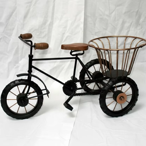 Triciclo de Hierro Pintado a Mano, Modelo de Cesta Vintage, Mini Rickshaw, Soporte para Macetas, Organizador de Escritorio, Decoración Navideña para el Hogar u Oficina - Product Image 2