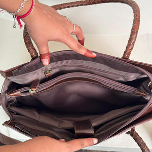 Custom Logo <b>Women's</b> Tote Bag Designer Hand Tooled Cowhide Leather Comfortable Shoulder <b>Handbags</b> Luxury Crossbody <b>Laptop</b> Purse - Product Image 6