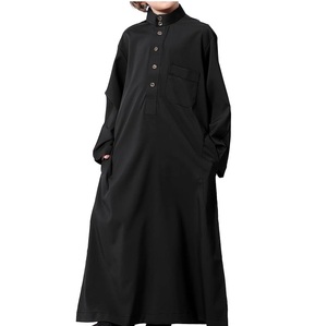 Robes Abaya noires brodées, Thobes, robes maxi traditionnelles, vêtements musulmans modestes, robes Thobes pour bébés, enfants, Moyen-Orient - Product Image 3