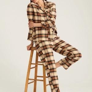 Conjunto de Pijama Térmico de Franela para Mujer, Elegante y a la Moda, con Cintura Elástica, Manga Larga y Pantalones Largos, Personalizable - Product Image 5